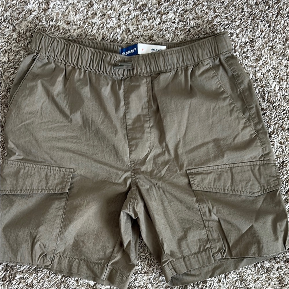 Old Navy Tan Cargo Shorts with Adjustable Waistband